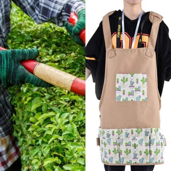 Jeffergrill, justerbart hageforkle med flere lommer for menn, kvinner, trearbeidere, bakere og maskinister