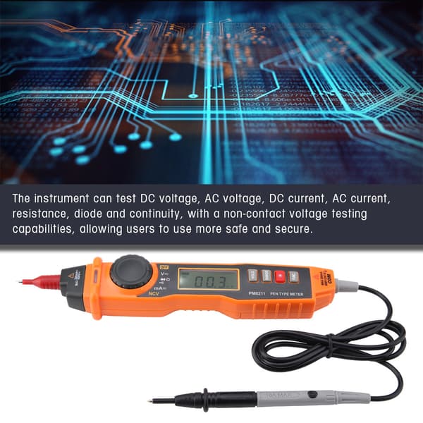 PEAKMETER PM8211 Berøringsfri Digital Spenningstester Multimeter