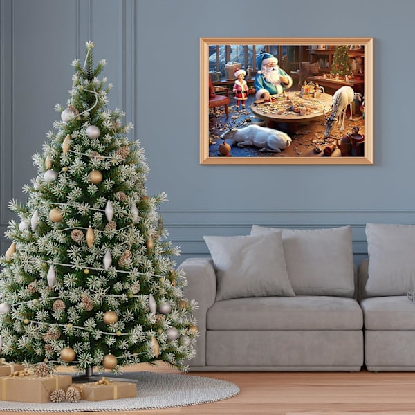 Julpussel 1000 bitar Tomte Spelet Julpussel Julpussel för Barn och Vuxna