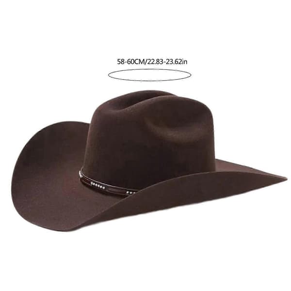 Western Cowboyhatte Bredskyggede Fedorahat Gave til Kæreste Hat Bredskyggede til Rejser til Udendørs Sammenkomster brun
