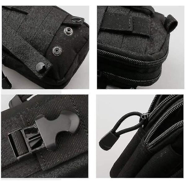 Funktionel taske med spænde taske til udendørs mobiltelefon Dark gray