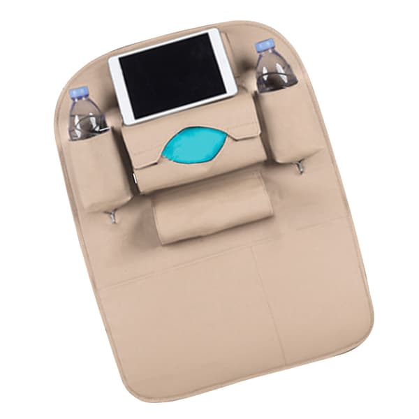 Beige Multi Pocket Bilsätesryggorganisatör