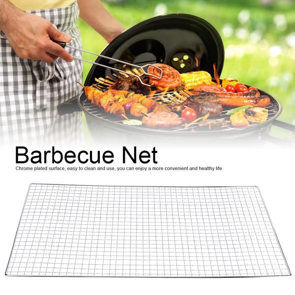 BBQ Grillnet i rustfrit stål, multifunktionelt grillrist til bagning og picnic