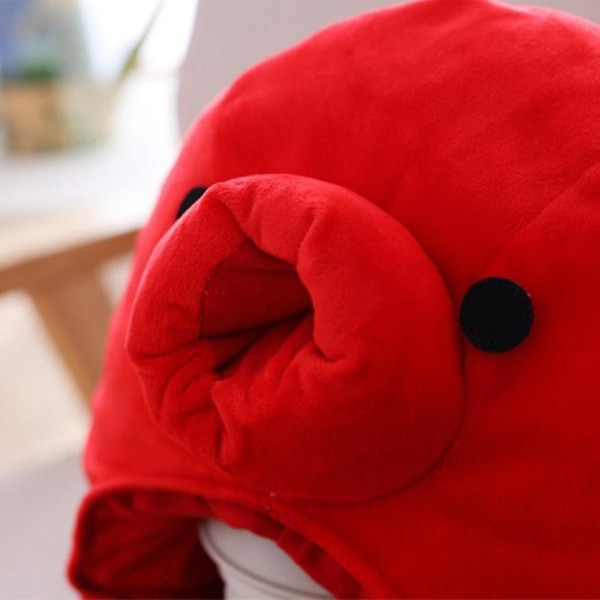 Anime Red Octopus Head Hat Rekvisita Tillbehör Plyschhuvud Fancy Taiyaki Cap