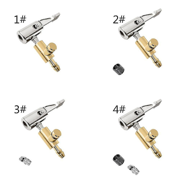 4 dækventil 6,5 mm luftpatron inflatorpumpestikadapter Messingclips på bil