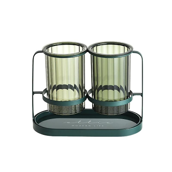Oppbevaringsstativ for oppbevaring av dobbeltlags spisepinner for husholdningsbruk dark green