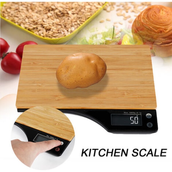 Digital kjøkkenvekt Elektronisk trevekt med stor plattform LCD-skjerm for hjemmelaget mat