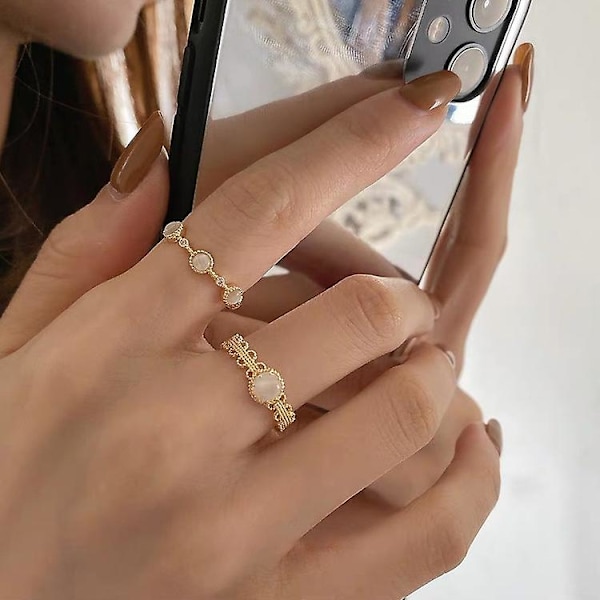 Ring Metallic Element Cat Eye Girls&#39; Modesmycken Ac3853 A23