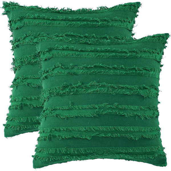 Set med 2 kuddfodral i mjuk plysch av konstgjord ull, mysigt dekorativt fyrkantigt rektangulärt Boho-kuddfodral för bäddsoffa i sovrummet Mörkblå 40x40cm