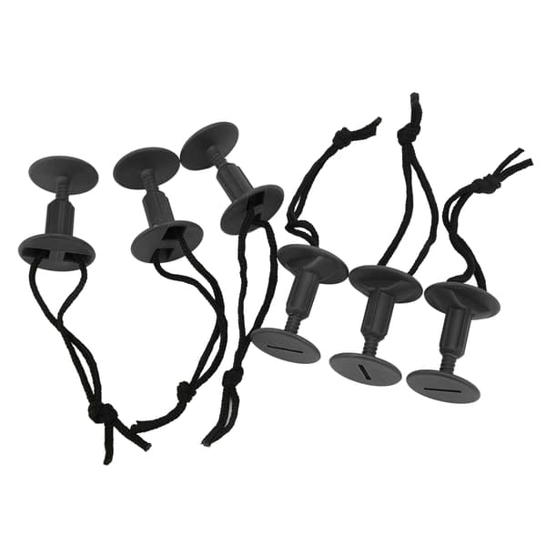 6 stk. Surfebrett Leash Plug Nylon Plast Leg Rope Surfebrett Tilbehør Svart