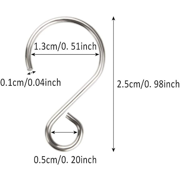 Crystal Bead Gardin S Shape Krok Rostfri Wire Krok Gör själv smycken Krok