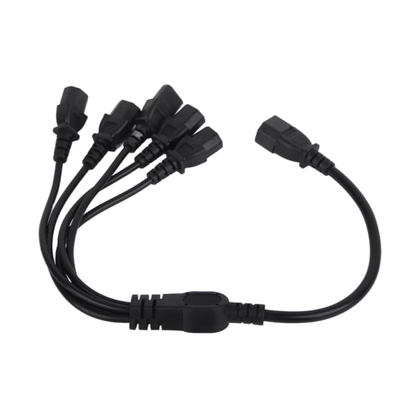 UPS PDU C14 til 5 C13 Han til Hun Strømadapterkabel 10A 250V Y Splitter 0,5 m