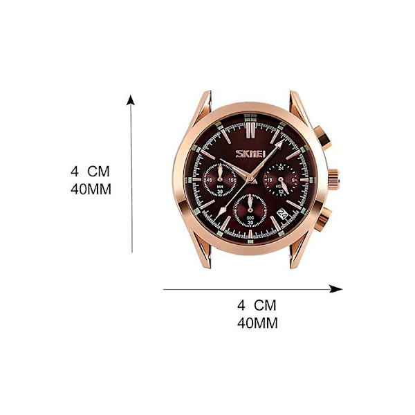 Herre vandtæt kronografur 9127 - 40 mm - brun