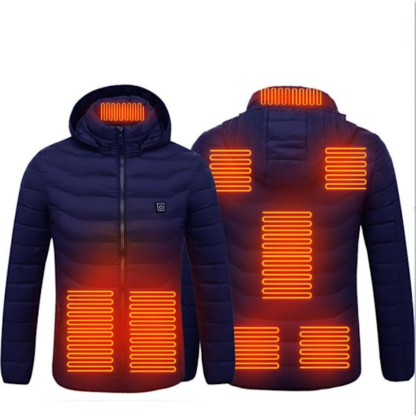 Talvi ulkona lämmin sähkölämmitystakki, 8 lämmitysaluetta blue 4XL