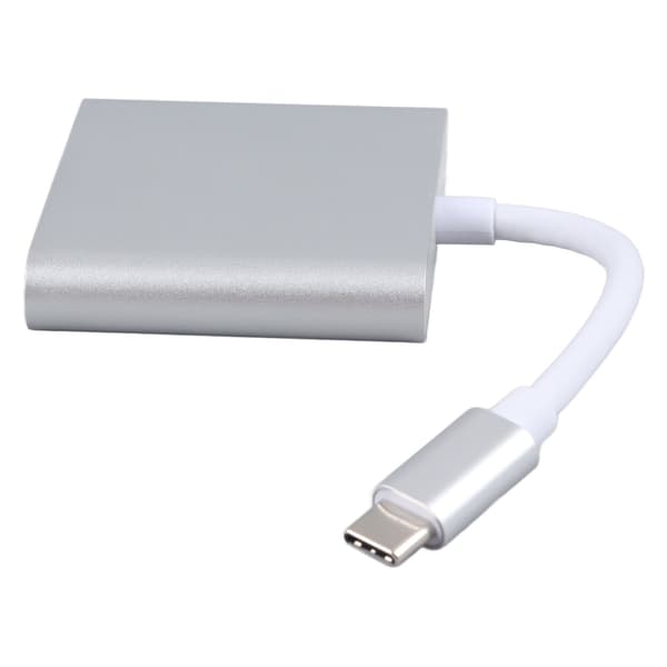 USB C-dockningsstation aluminiumlegering 4K HD 5 Gbps 60 W PD 3 i 1 för TV-projektor dator
