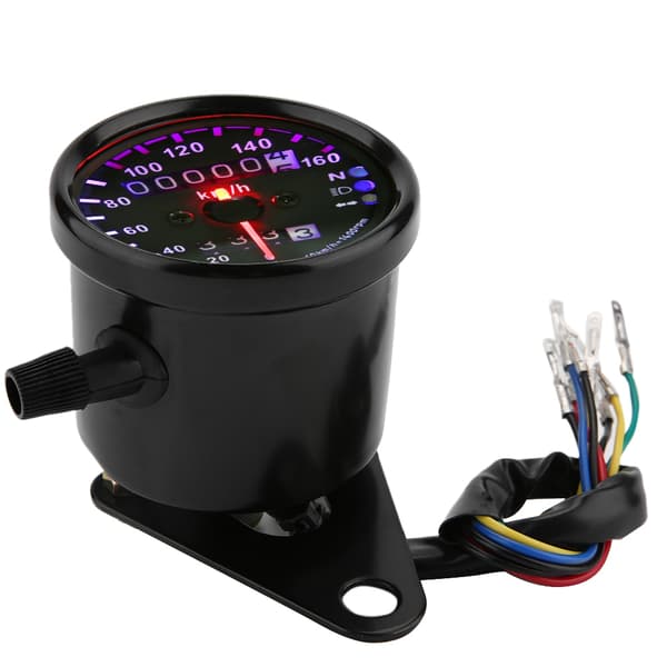 Universal Motorcykel LED Baggrundslys Dobbelt Odometer Speedometer Måler DC 12V