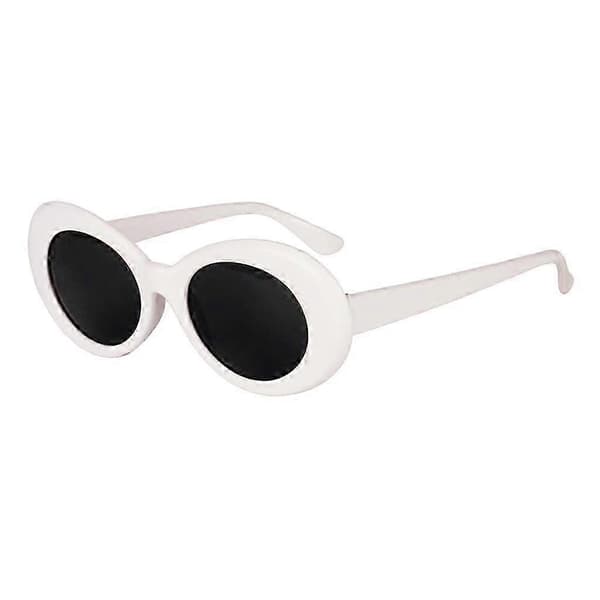 Retro Clout Goggles Oval Mod Mode Kurt Cobain Inspirerade Glasögon Vita