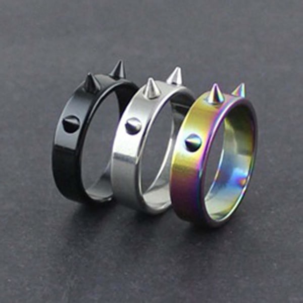Bærbar Ring Easy Match Rustfrit Stål Dekorativ Udsøgt Finger Ring Til Daglig Multicolor