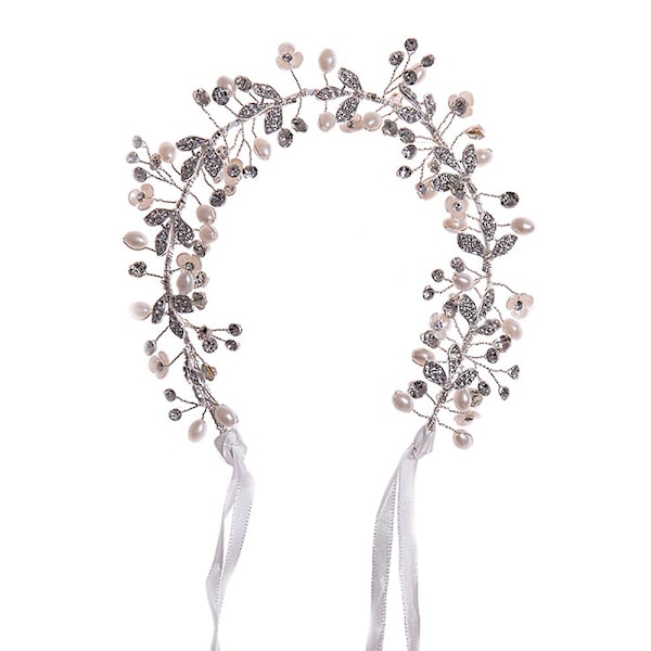 Pärlband Böjbart brudhårbåge konstgjorda kristallpärlor Headpiece