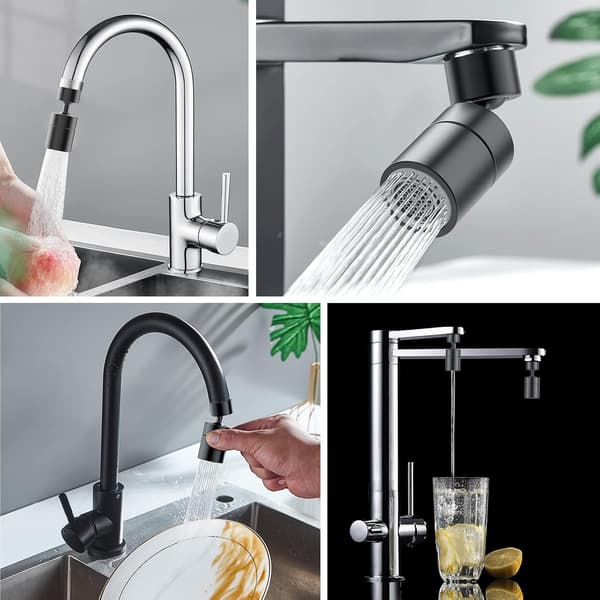360° Swivel Faucet Aerator, 2 Adjustable Modes, Solid Brass Kitchen Faucet