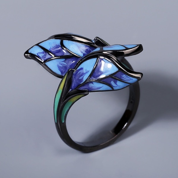 Dekorativ flot kvindelig ringgave Elegant blandet farve Sommerfugle ring smykker tilbehør US 8