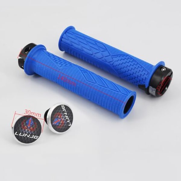 MTB-håndtak, Ergonomisk MTB-armbånd, sklisikre sykkelhåndtak i gummi, MTB-håndtak med dobbel lås, Lengde 140 mm Diameter A
