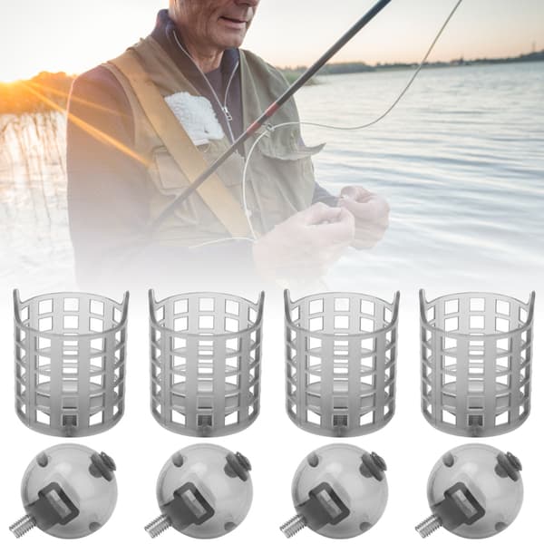 Bærbar fiskefoder-tilbehør til bur (4 stk)