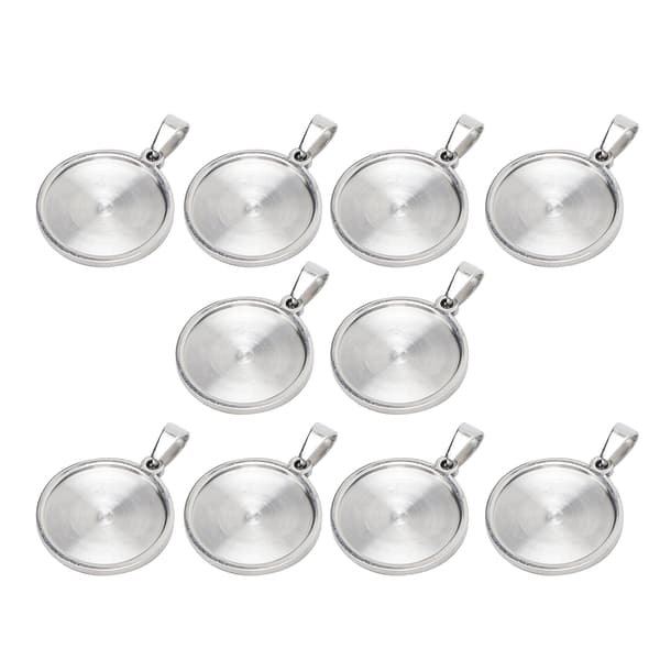 10 stk. 20 mm runde anhengbrett i rustfritt stål DIY smykkelaging base