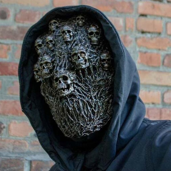 Creepy Punk Skull Mask Latex Masque Cover Huvudbonader Cosplay Halloween Prop