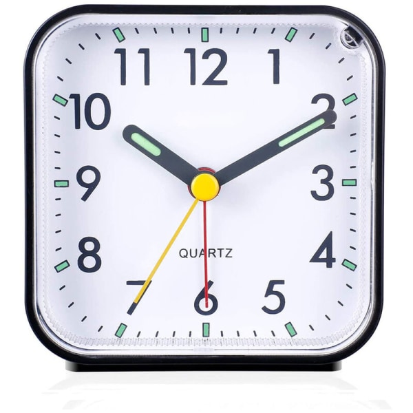 Svart självlysande väckarklocka Mode Silent Plastic Väckarklocka Home Bedside Clock