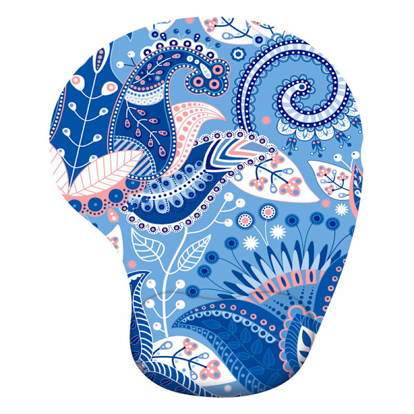 Handledssilikonmusmatta (RJ-131 Paisley-blå)