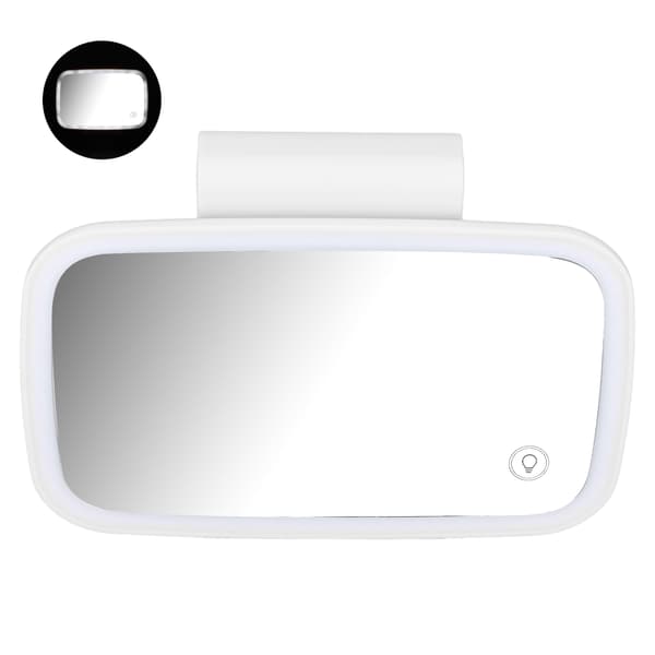 LED Touch Screen Bil Solskydd Sminkspegel med Infällbar Clip Plug Play