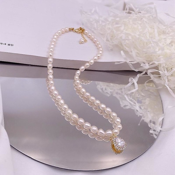 Halskæde Perle Vintage vanddråber piger&#39; Modesmykker Ac3155 A82