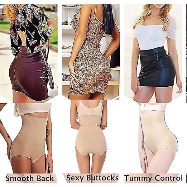 Stringtrosa Shapewear hög midja kontroll trosa för magen Purple M and L