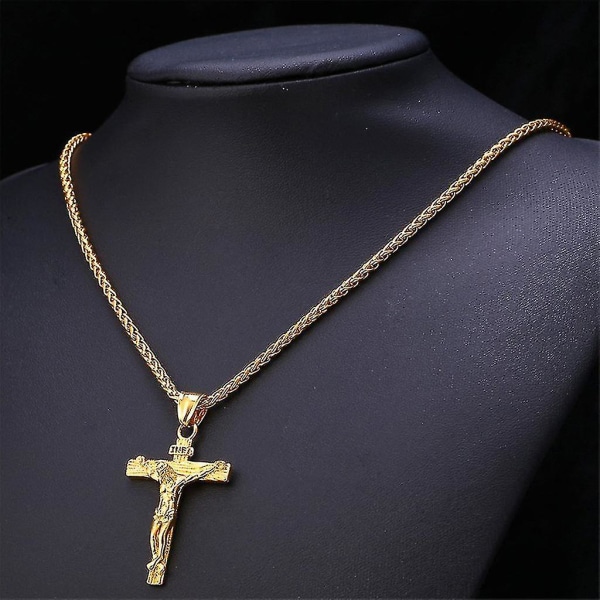 Mode Christian Jesus Alloy Cross Halsband Lång Kedja Enkel Cross hänge