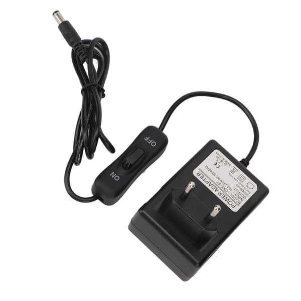 9V 2A strømadapter 15 cm nålskumkutter med bryterbeskyttelse 100-240V EU-plugg