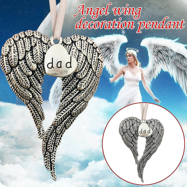 En del af mit hjerte er i julemindesmærke Angel Wing Ornament Pendant Dad