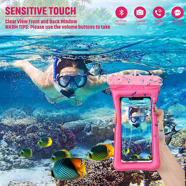 4 delar flytbar vattentät telefonväska Flytande vattentät phone case Universal Mobiltelefon Torrväska Case med snodd för smartphone upp till 6 Blue  Rose Red  Green  Black
