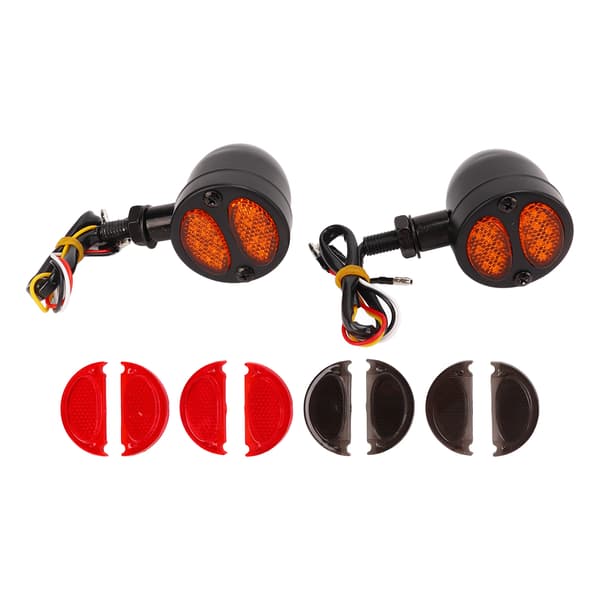 Motorcykel LED Blinklys Dobbelt Farve 12V Universal Motorcykel Blinker Sort 1 Par