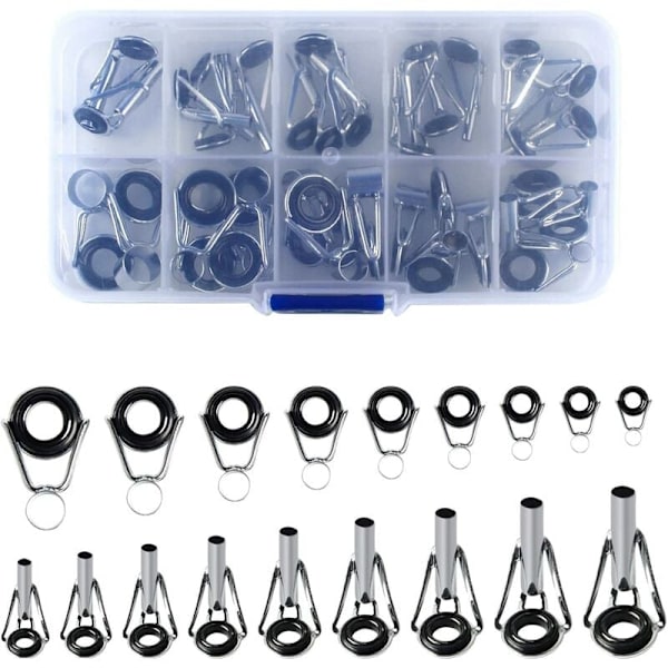 36 kpl / set 1,6-8,6 mm onkivavan ohjaimet Teleskooppikärjen korjaussarja Set Set Siimarenkaat Vaihtoohjaimet vavan korjaussarjaan