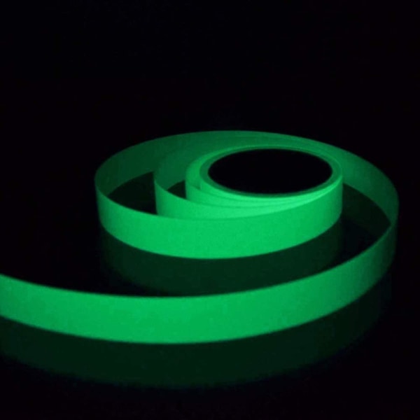 2 stk Glow In The Dark Tape - Lysende Grøn Selvklæbende Tape 10m To ruller Glow In The Dark Tape - Aftagelig/vandtæt/fotoluminescerende
