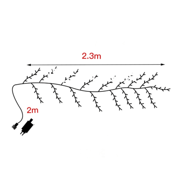 Lumottu Willow LED Branch rottinkivalonauha