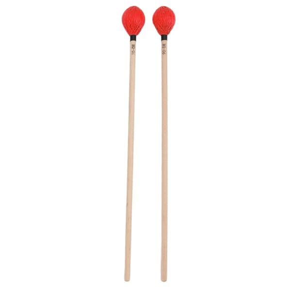 Marimba-køller Medium Hard Garnhode Lønnehåndtak MQ-06 Rød 1 Par