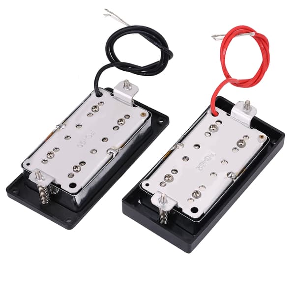 Krom Humbucker Pickup Set med Monteringsskruvar för LP Gitarrstall och Hals