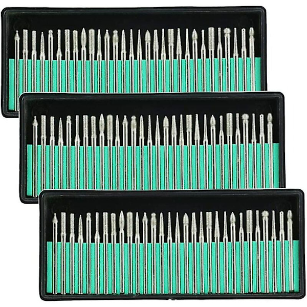 Diamantgratbits Boreglas metal ædelsten til slibning af roterende værktøj, 90 stk 1/8-tommer (3 mm)
