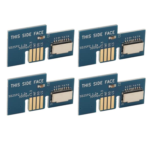 Konsol Micro SD-kortadapter Minnesläsare för GameCube SD2SP2 SDLoad SDL 4st Blå