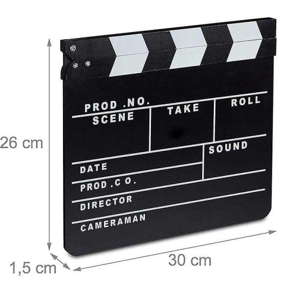 Black Movie Clapperboard Hollywood Film Clapperboard Scene Deco Inscription Hxbxd: 26 X 30 X 30 Cm Cisea