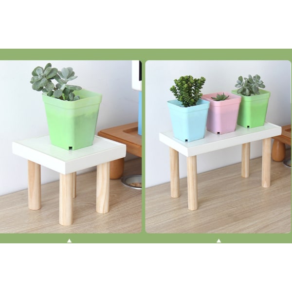 Bordhylle for blomsterstativ, skrivebordshylle, trehylle for vindusoppbevaring (stor rektangulær 36,5*12*10,7 cm)