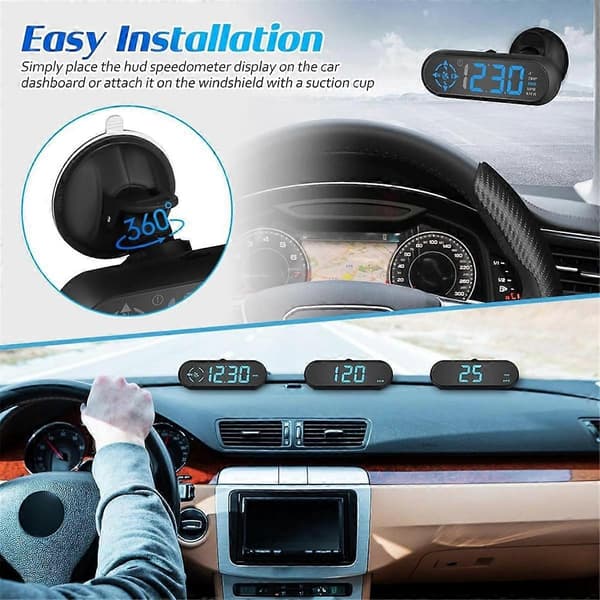 Digital GPS-speedometer til bil, Head-Up Display, Bil-kilometertæller, Smart Speedometer til Forrude