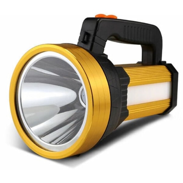 Uppladdningsbar LED-fackla Vattentät IPX4 Bärbar Campinglampa 10000mAH Campinglampa Bärbar Spotlight (Gyllene）